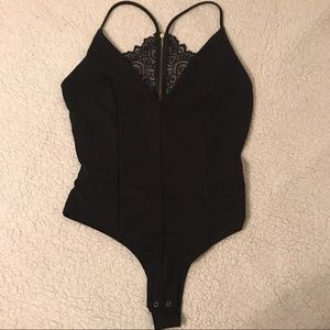 Bodysuit: lace, open back